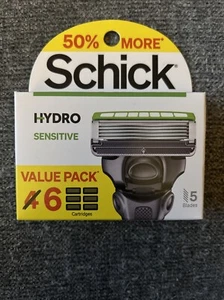 Nuevos recambios de cuchilla de afeitar Schick Hydro Sensitive para hombre-6 cartuchos/5 cuchillas - Imagen 1 de 2