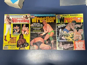 3x Lot Vintage Wrestling Magazines The Wrestler 1976, 1982, 1984 Flair, Bruno - Picture 1 of 2