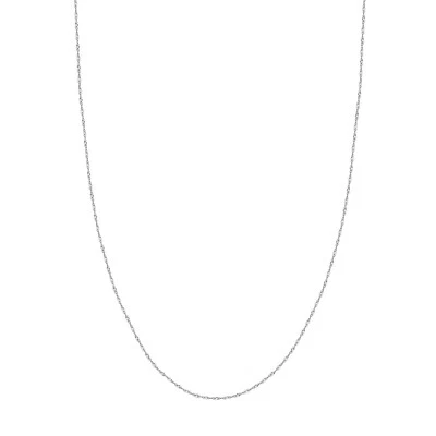 1.40 毫米新加坡扭转闪耀链项链真 14K 白金 — 第 1/2 张图片