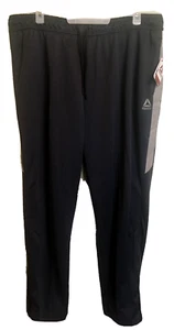 Reebok Men’s Interlock Pants Size 3XL Black/Ebony Tapered Slim Waist 42 Stretch - Picture 1 of 16