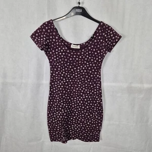 Ladies Dress Size 10 Miss Selfridge Burgundy Mini Bodycon Vintage 90s Grunge - Picture 1 of 6