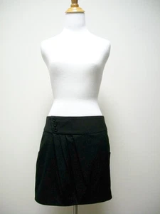 GUESS Black Pleated Faux Wrap Front Mini Skirt Size 26 EUC - Picture 1 of 4