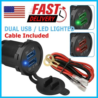 Divisor de enchufe de encendedor de cigarrillos de coche de 12 V cargador USB doble adaptador de corriente toma de corriente Foto 1 de 4