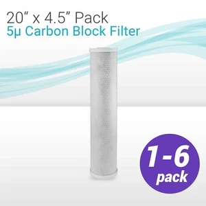 Filtros de agua de bloque de carbono CTO para toda la casa de 20" BB para toda la casa se adaptan a Vitapur VS20RF-CTO - Imagen 1 de 5