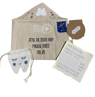 Hada de dientes Mud Pie personalizable sobre de letras bolsa de muselina aplique nuevo con etiquetas Foto 1 de 2