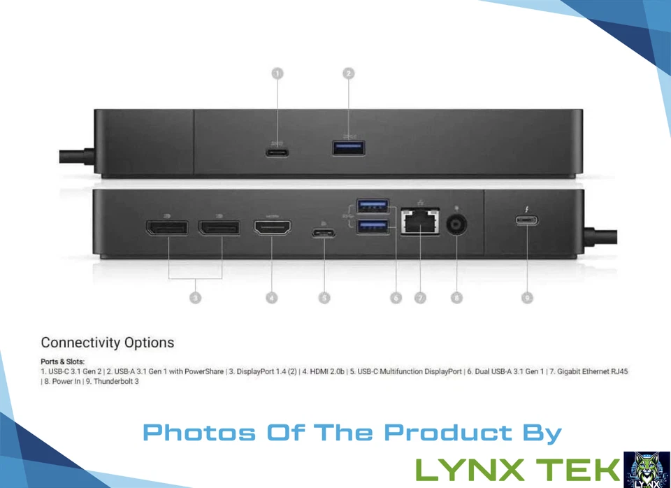 Original Dell Thunderbolt 3/4 Dockstation WD19TBS/ WD19TB/WD22TB4 mit 180W Adapter - Bild 1 von 1