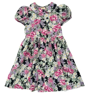 Vintage Mille Feuilles Girls Floral Dress Fit Flare  Size 6X - Picture 1 of 6