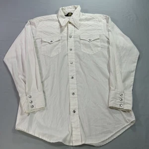 VINTAGE Sears Western Shirt Mens Large Pearl Snap Cowboy Authentic 70s - Picture 1 of 9