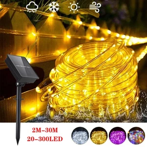 Solar Lichtschlauch 20/300LED Außen Garten Streifen Lichterschlauch Lichterkette - Bild 1 von 81