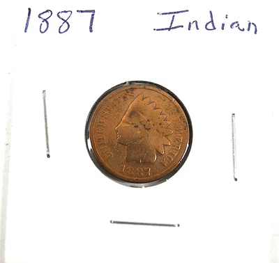 Indian Head Penny One Cent 1887 Antique VTG Coin Flip Collector Resell 266 B131 - Image 1 of 4