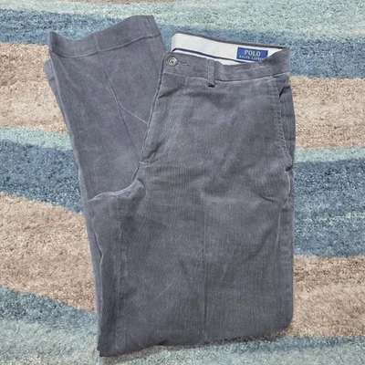 Vintage Polo Ralph Lauren Preston Pants Men 32x30 Gray Corduroy Straight - Image 1 of 4