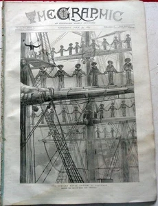 JULY 30 1877 NEWSPAPER 'GRAPHIC': QUEEN VICTORIA JUBILEE ROYAL NAVY REVIEW ISSUE - Picture 1 of 19