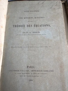 Mélanges De Mathématiques Recueil factice de tirés à part et extraits,1880–1886 - Picture 1 of 13