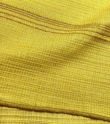 Vintage Tablecloth Fabric Net Woven Swedish Mid Century Retro Yellow Gold 57x93” - Image 1 of 4