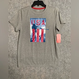 bcg Kids Boys Size XL USA Baseball Training Tee Shirt Gray - Picture 1 of 8