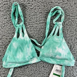 Becca by Rebecca Virtue Bra Bikini Swim Top Womens Large Turquoise Tie-Dye NWT - Picture 1 of 8