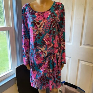 NEW Lilly Pulitzer Botanical Green Holiday In The Sun Bryson Long Sleeve Dress L - Picture 1 of 12