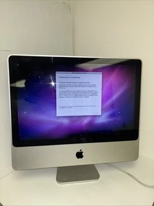 2007 Apple iMac 20" All-In-One Desktop Computer FOR PARTS AS IS Powers On - Picture 1 of 5