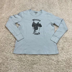 Roper Shirt Womens XXLarge 2XL Blue Western Cowboy Saddle Wanna Ride Rodeo - Picture 1 of 17