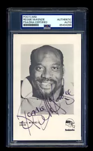 REGGIE McKENZIE CARTOLINA FIRMATA FOTO AUTO PSA/DNA COLLEGE HOF SEATTLE SEAHAWKS - Foto 1 di 2