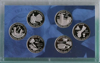2009 S Proof Quarter Set DC & US Territories 6 Coins No Box Territory 25 Cents - Image 1 of 2