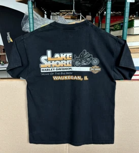 Vintage Harley Davidson Fat Boys Rule Lake Shore Shirt Waukegan IL Size Large - Picture 1 of 18