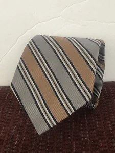 Men's Vintage BRIAR Pride of England Silk Tie WOVEN IN ENGLAND REPP STRIPES - Picture 1 of 7