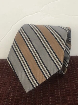 Men's Vintage BRIAR Pride of England Silk Tie WOVEN IN ENGLAND REPP STRIPES - Image 1 of 4