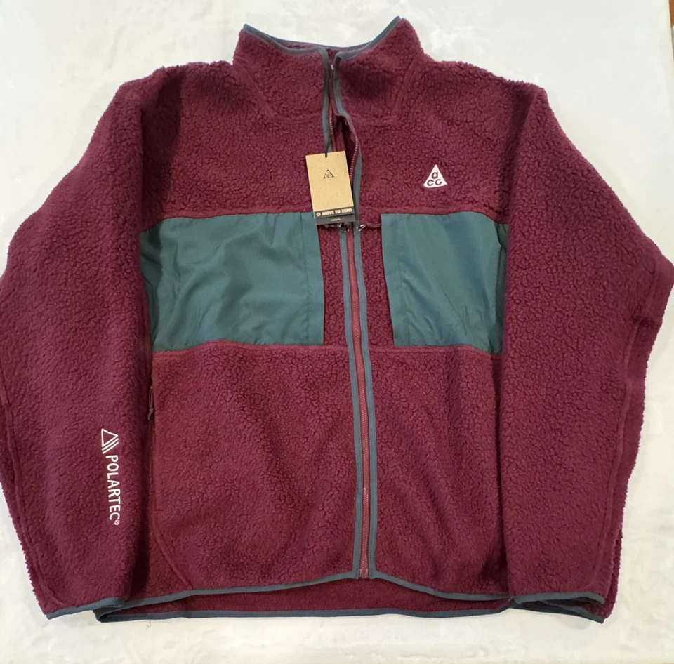 Nike ACG Polartec Full-Zip Fleece Jacket Men's Size XL- (FN0372-681) - Maroon