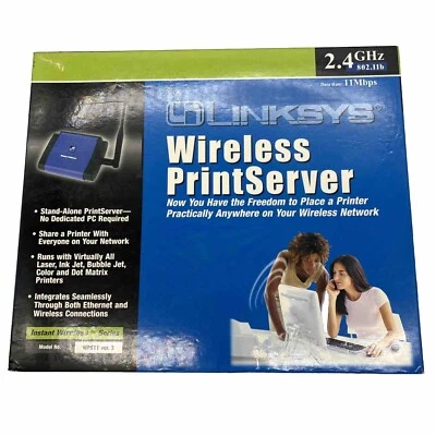 Cisco Linksys Wireless Print Server WPS11 Ver. 3. New - Image 1 of 2