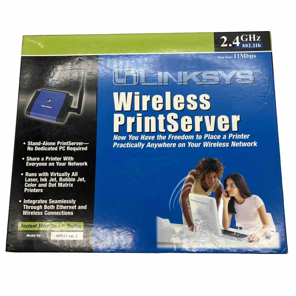 Cisco Linksys Wireless Print Server WPS11 Ver. 3. New - Image 1 of 2