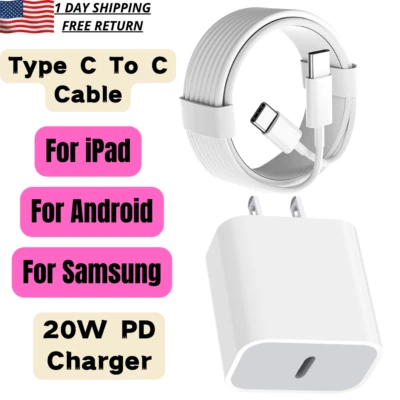 Cable Cargador Rápido 20W PD USB C Tipo C a Tipo-C para iPad Samsung Teléfono Android Foto 1 de 4