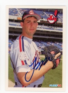 SIGNED BASEBALL CARD AUTO CLEVELAND INDIANS JEFF MUTIS 1994 FLEER #114