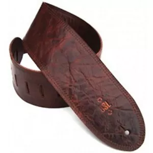 DSL GMD25-Brown, 2.5in Distressed Leather Guitar strap, Distressed Brown - Picture 1 of 2