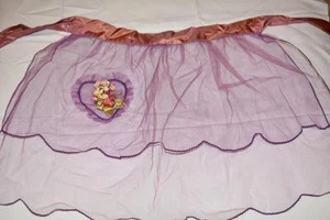 Medio delantal antiguo vintage con red de pescado púrpura corazón de San Valentín cocinero de comedor de Hollywood - Imagen 1 de 1