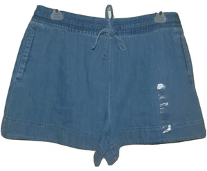 New Womens size XL Blue Jean Pull On Shorts Free Assembly Side Pockets 3.5" - Picture 1 of 2