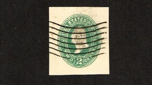 1887-94 U.S. STAMPED ENVELOPE 2c Grn on Amber Washington Die 2 Sc#U312 Used - Picture 1 of 1