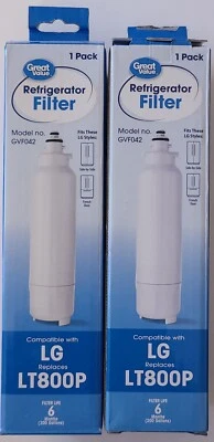 TWO (2) Great Value Replacement Water Filter  LG Mod LT800P 6 months 300 Gallon - Image 1 of 3