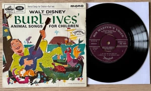 DISNEY PRESENTS BURL IVES ANIMAL SONGS FOR CHILDREN EP HMV 1963 VG+ GT BRITAIN - Foto 1 di 2