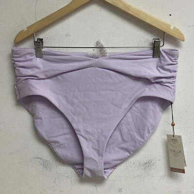 CALIA Women's High Rise Shirred V Front Swim Bottom Blooming Lilac WSA23407 - Image 1 of 4