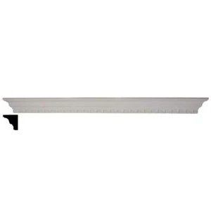 Ekena Millwork Dentil Shelf 4-1/8"x60"x4-1/2"Lightweight Polyurethane White - Picture 1 of 2