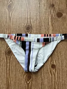 Volcom Stripe Tease Hipster Full Coverage Bikini Bottoms SZ S NWT - Picture 1 of 4