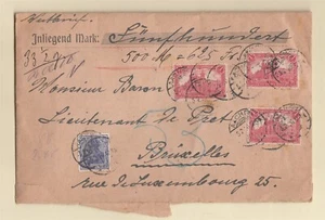 DEUTSCHLAND 1920 Deckel nach Belgien Brüssel Wachssiegel  - Bild 1 von 2