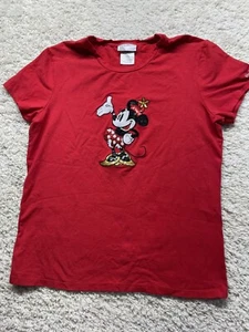Vintage Walt Disney World Sequin Minnie Mouse T-shirt Women’s  Large EUC - Picture 1 of 8
