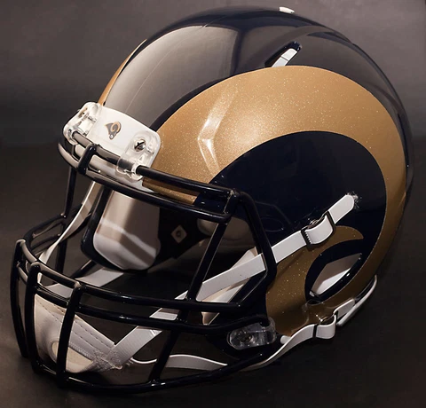 ST. LOUIS RAMS NFL Authentic GAMEDAY Football Helmet w/ S2BD-SP Facemask Cover