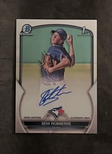 2023 Bowman Chrome Sem Robberse 1st Prospect Base Auto #CPA-SR Toronto Blue Jays