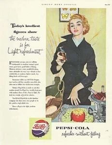 Today's loveliest figures Pepsi-Cola ad 1953 redhead in black suit - Picture 1 of 1