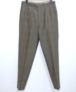 French 50s Black/White Prince of Wales Wool Tailor Made Pants W32 Made in France - Picture 1 of 17
