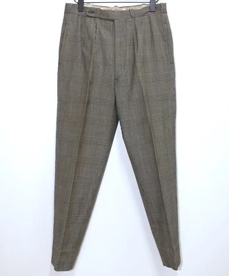 French 50s Black/White Prince of Wales Wool Tailor Made Pants W32 Made in France - Image 1 of 4