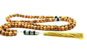 8 mm/99 ECHTES OLIVENHOLZ TASBIH mit ONYX IMAM & GEDECKTEN ONYXMARKERN - Bild 1 von 6